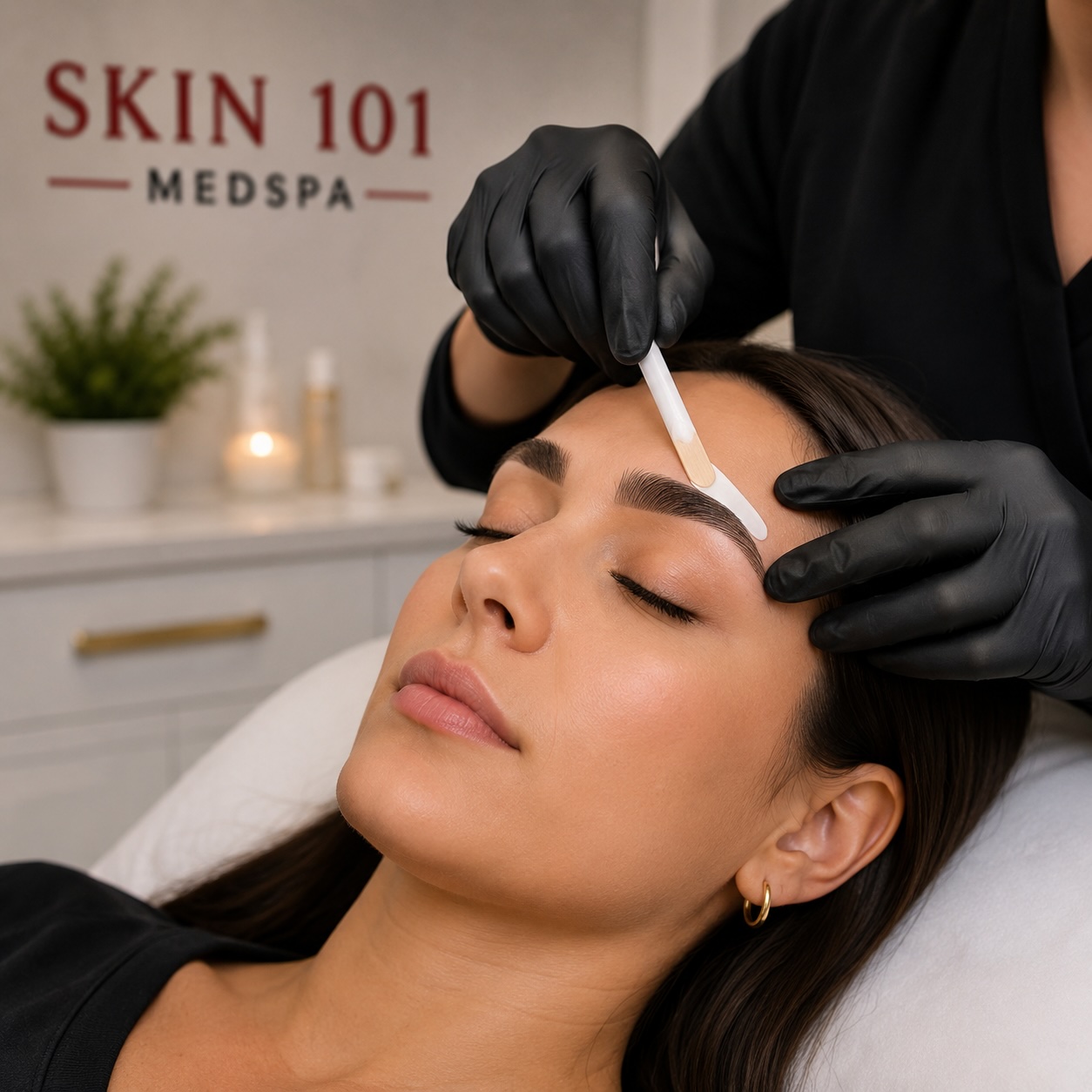 Brow shaping and brow wax at SKIN 101 MedSpa in Spring, TX