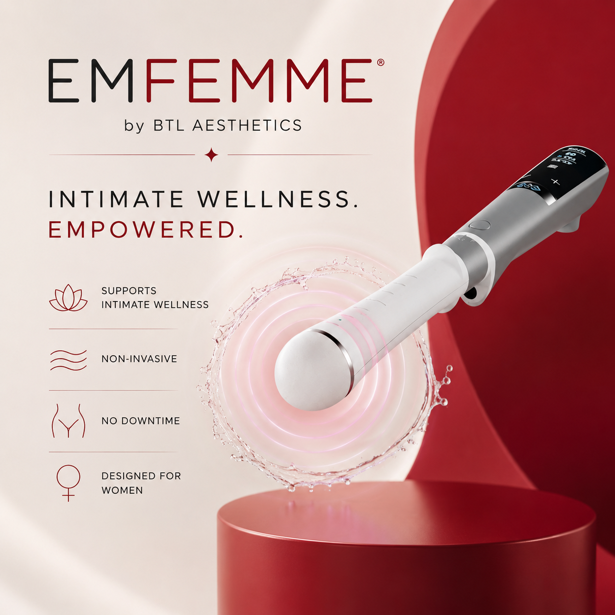 EMFEMME 360 treatment room at SKIN 101 MedSpa in Spring, TX
